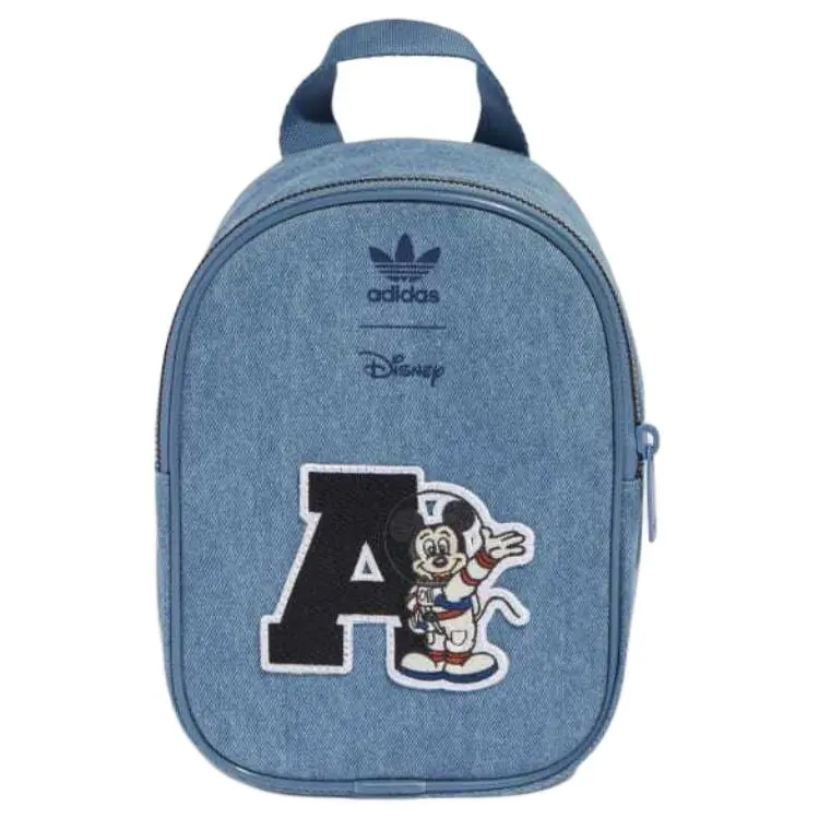 Adidas Originals Disney, Collaboration Print Denim Backpack Mini Unisex Blue