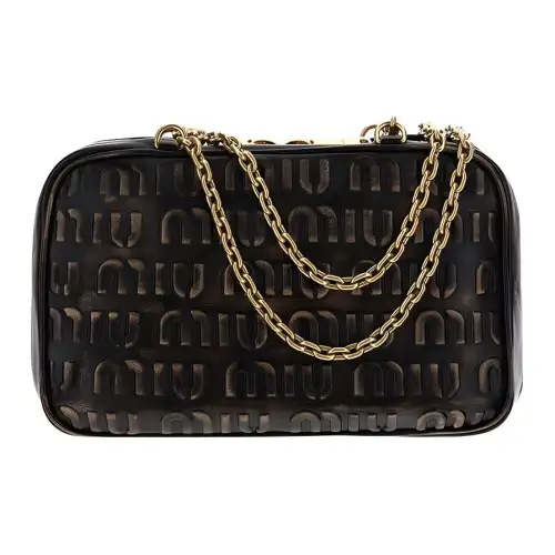 MIU MIU Sheepskin Shoulder Bag, Crossbody Bag Women's Black Brown
