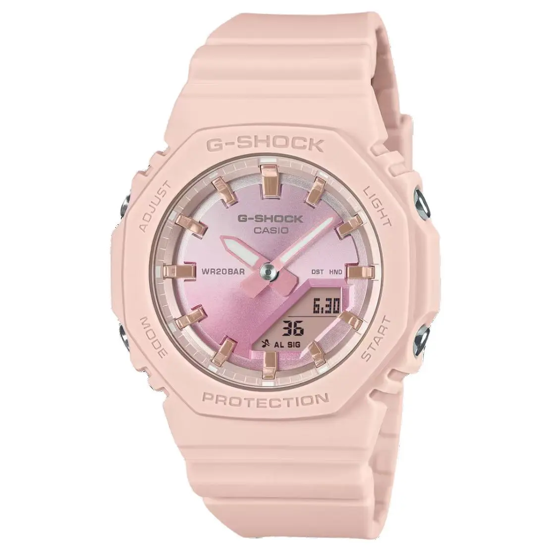 CASIO Unisex Liquid Crystal/Analog Dual Display Series Pink Watch GMA-P2100SG-4A