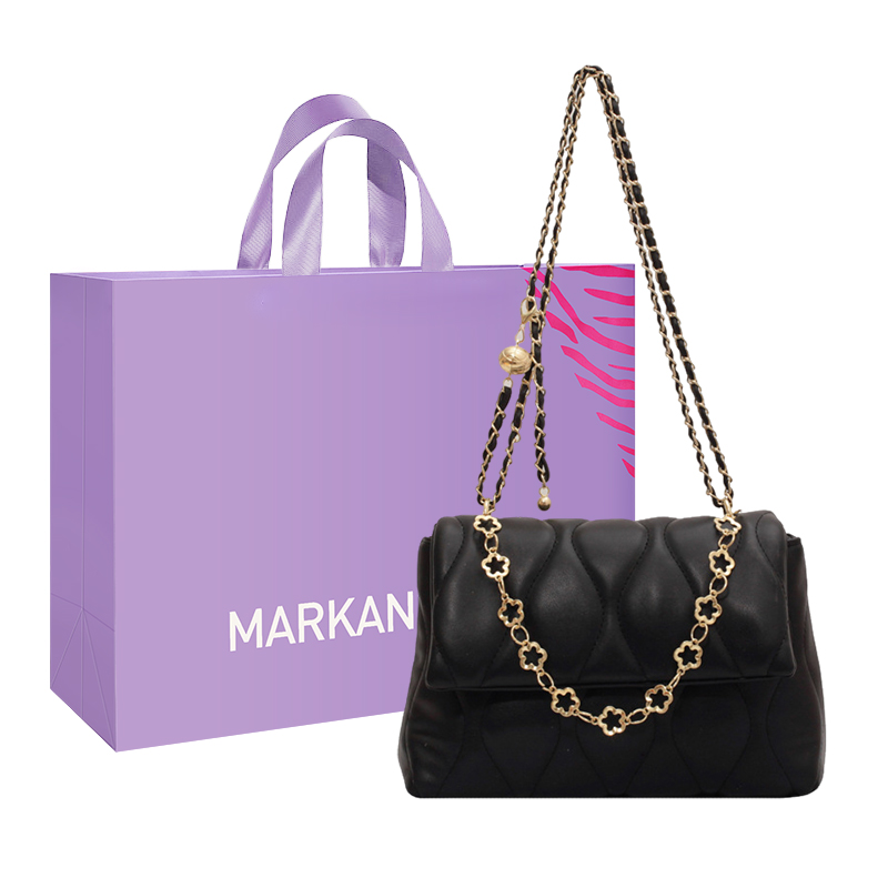 MARKANGARO Pu Tote Medium Women's Black/Ecru