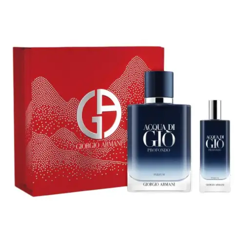 GIORGIO ARMANI Giorgio Armani Christmas Limited Acqua Di Giò Profondo Men's Perfume Marine Fragrance Parfum 100ml+15ml Bergamot Cistus