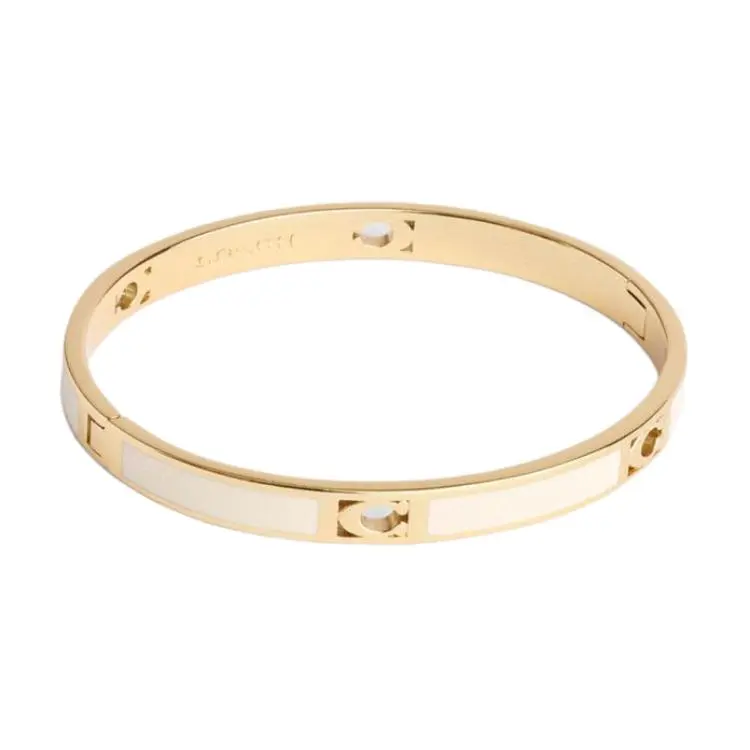 COACH Enamel Bangles Unisex Gold/Chalk White