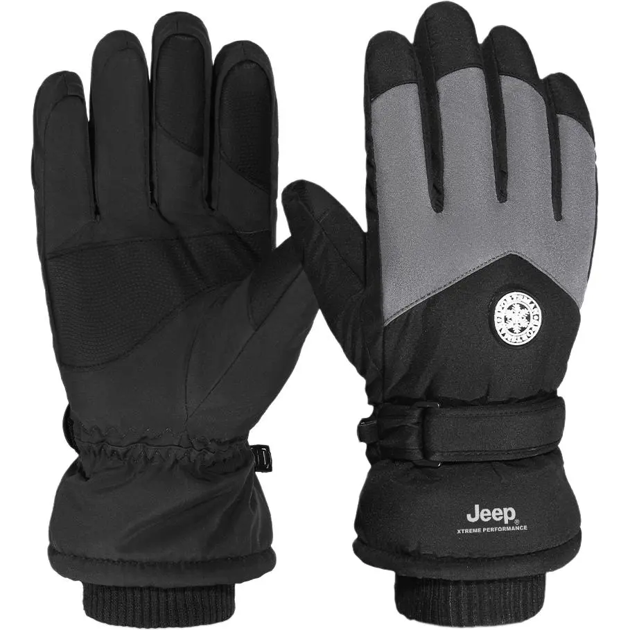 Jeep Touchscreen Palm Slip Resistant Fleece Lined Thermal Winter Cycling Waterproof Windproof Polyester Sports Gloves