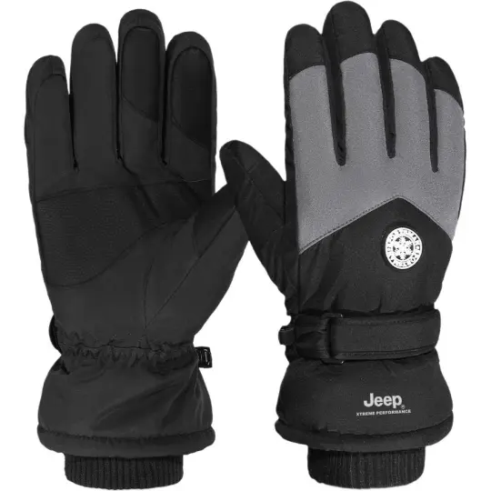 Jeep Touchscreen Palm Slip Resistant Fleece Lined Thermal Winter Cycling Waterproof Windproof Polyester Sports Gloves