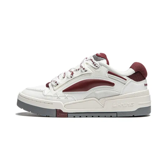 LiNing Journey V2 Slip-Resistant Cushioning Wear-Resistant Support Low-Top Skateboard Shoes Women's White Red