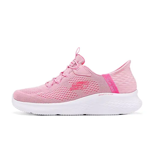 Skechers Abrasion Resistant Rebound Low top Casual Shoes Women's Light Pink