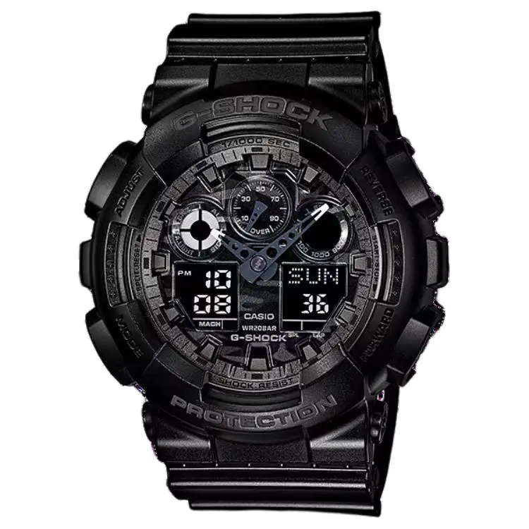 CASIO Men Liquid Crystal/Analog Dual Display Series Black Watch GA-100CF-1A