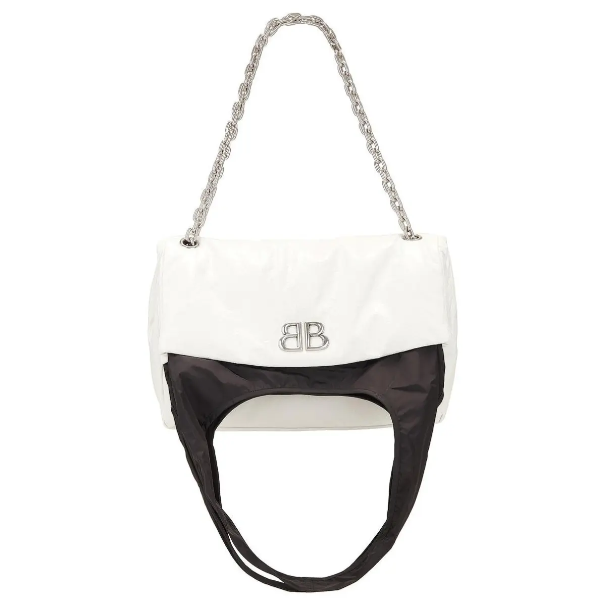 Balenciaga Arena Calfskin Handbag Shoulder Bags Medium Women's Black & White