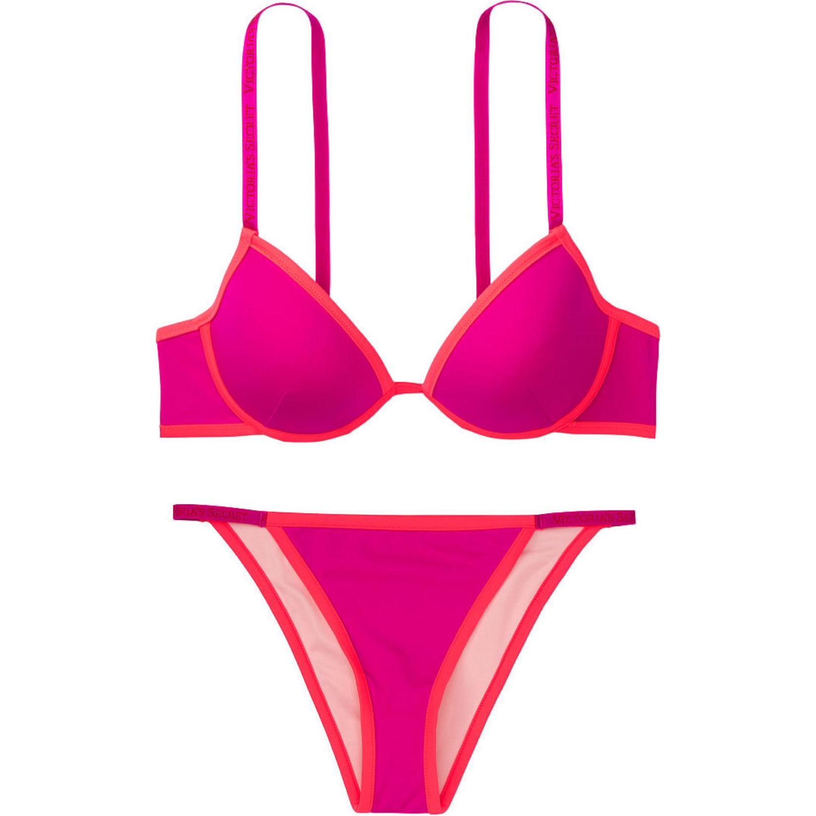 Женский комплект белья Victoria's Secret (оранжево-красный)