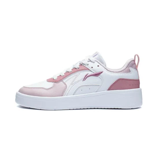 LINING Spike Years Skateboard Shoes Women's Low-Top White Pink