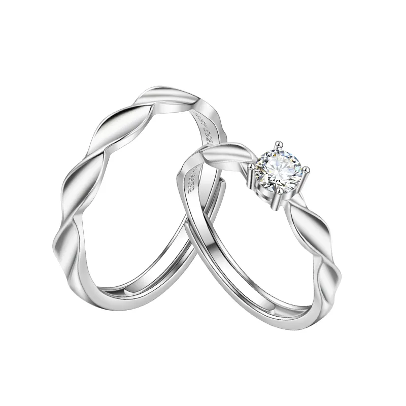 DAISY BEAUTY S999 Fine Silver Couple Rings Unisex