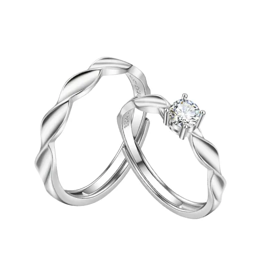 DAISY BEAUTY S999 Fine Silver Couple Rings Unisex