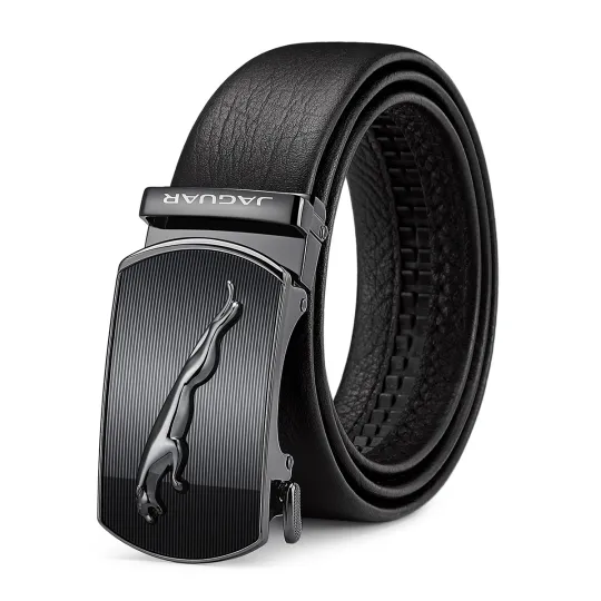 JAGUAR Leather Belts Men's Width 3.6cm