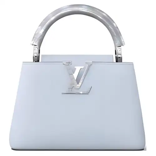 LOUIS VUITTON Capucines Taurillon Leather With Crocodile Leather Shoulder Bag, Handbag Mini Women's Blue