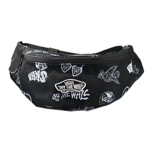 Vans Canvas Shoulder Bag, Crossbody Bag Regular Unisex Black White Print