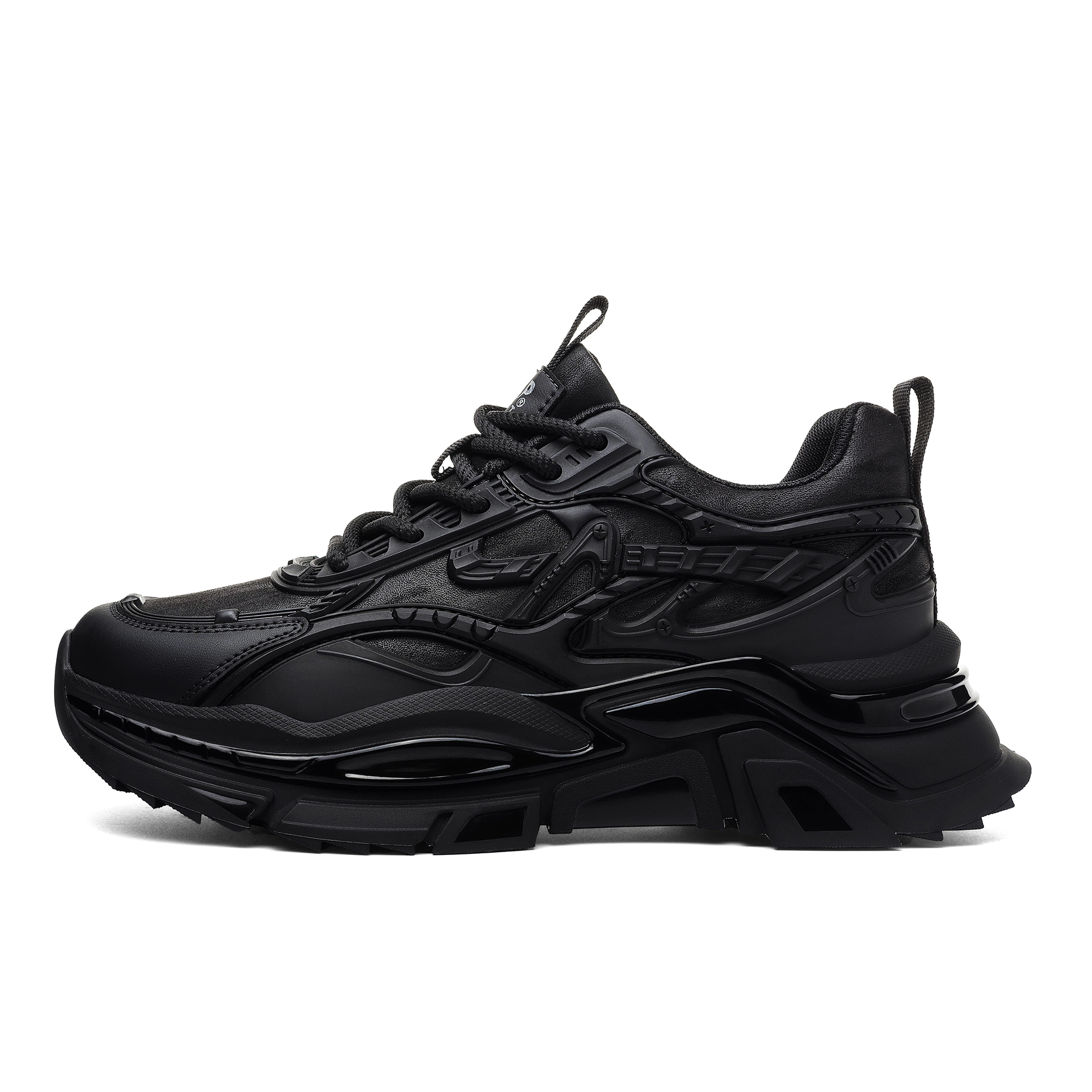 JEEP SPIRIT Черный [武士系列 3D外壳  T] кожзаменитель [+EVA爆米花运动减震鞋底  轻机甲风 ] замшевый удерживающий тепло [ 低帮 老爹鞋 ] мужской стиль [ 石墨] черный