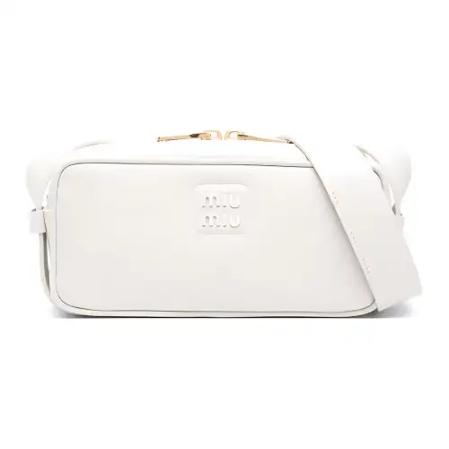 MIU MIU Leather Crossbody Bag, Shoulder Bag Women's White