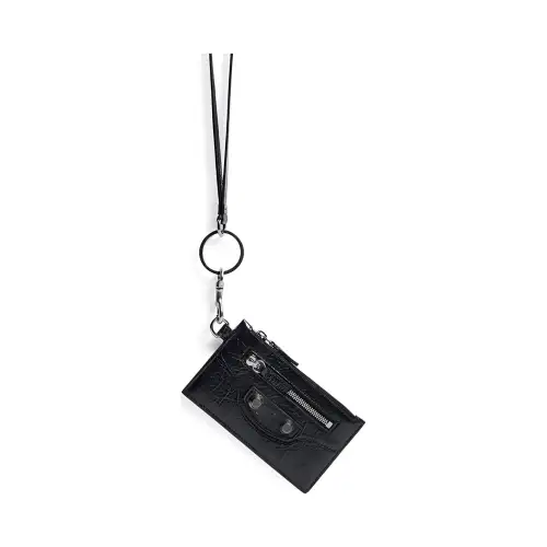 Balenciaga Le Cagole Lambskin Card Holder Men's Black