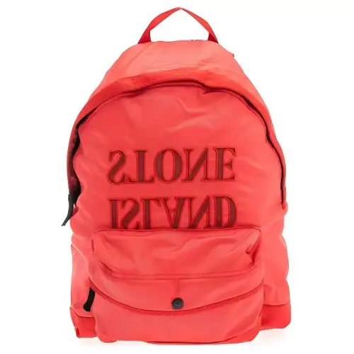 STONE ISLAND Zip Closure Fabric Backpack Men's Red