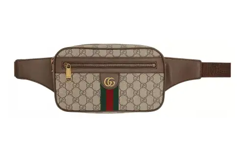 GUCCI Ophidia Canvas With Leather Shoulder Bag, Crossbody Bag, Fanny Pack, Sling Bag Medium Unisex Ebony/Brown