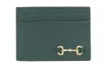GUCCI Leather Card Holder Men's Green