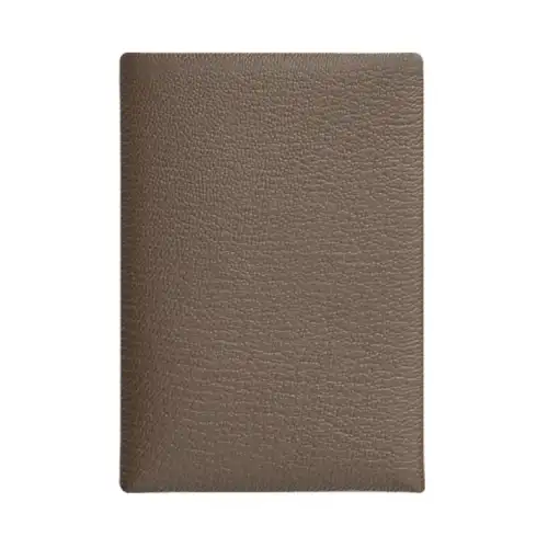 HERMES Goatskin Card Holder Women's Elephant Gray