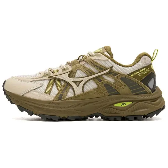 Mizuno Racer Trail Breathable Low Top Casual Running Shoes Unisex White Brown