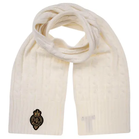 Polo Ralph Lauren Logo Patch Ribbed Scarf