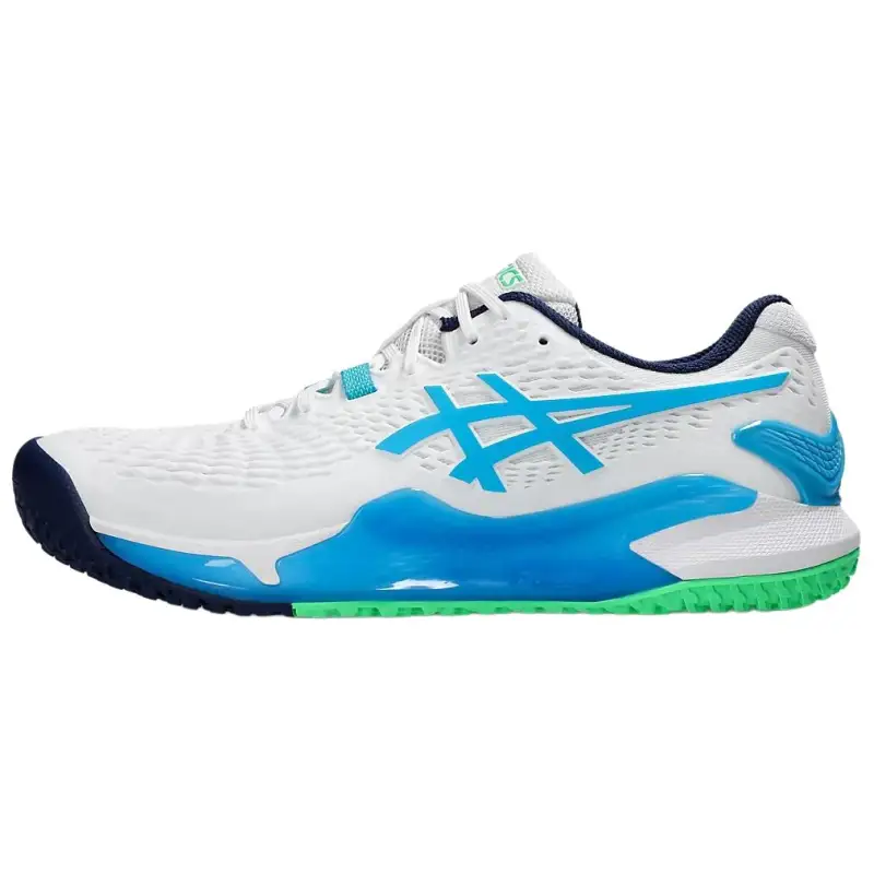 Asics Gel Resolution 9 Low top Tennis Shoes Men's White Blue