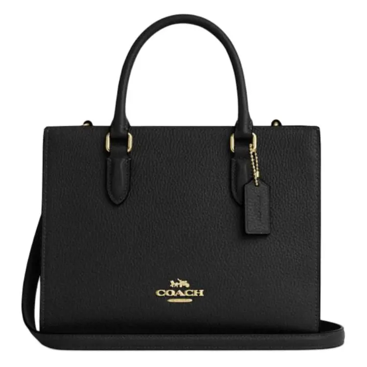 COACH Maggie Pebbled Leather Tote Bag, Shopping Bag, Shoulder Bag, Crossbody Bag, Handbag Medium Women's Black