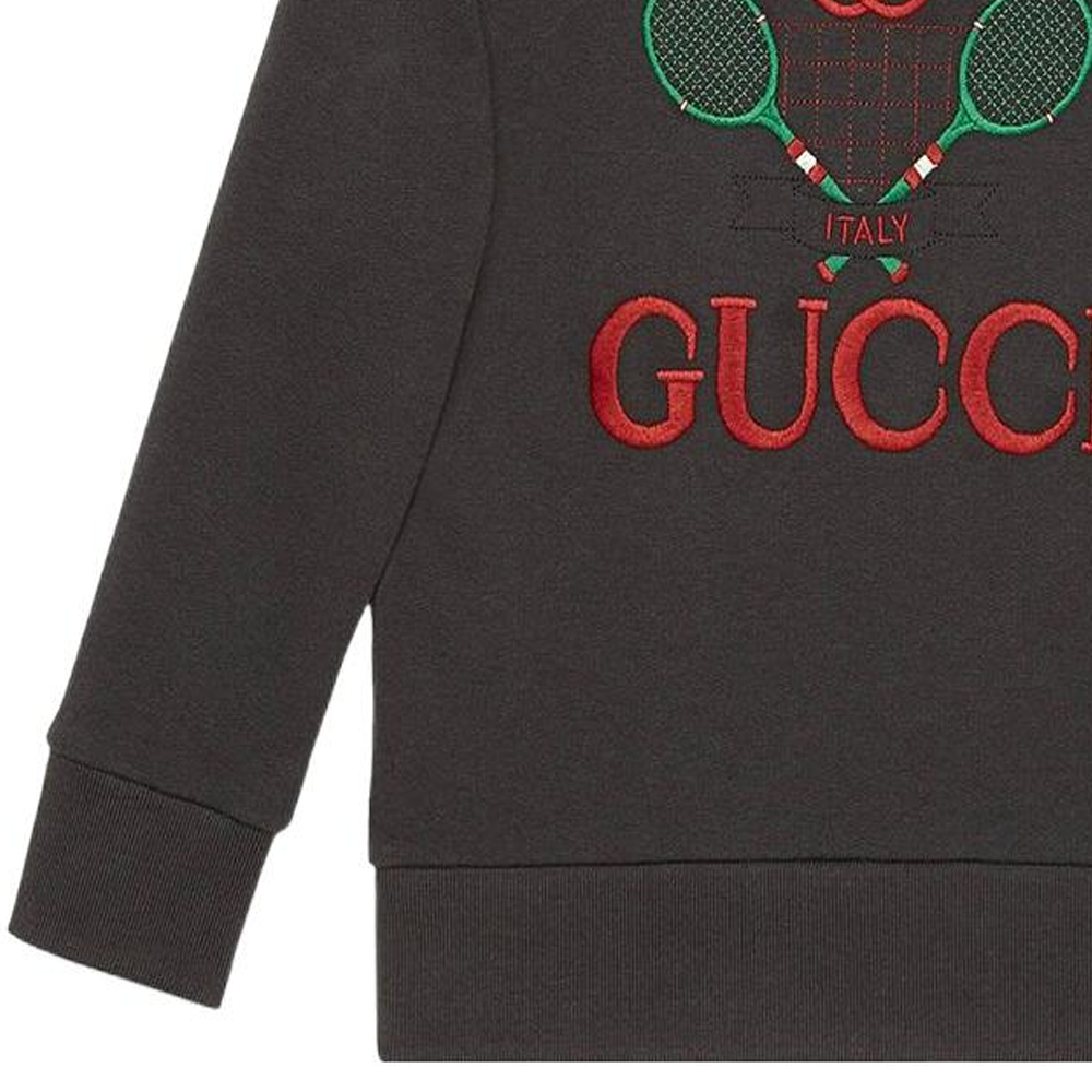 Мужской свитшот Gucci Logo (темно-серый) — фото 6