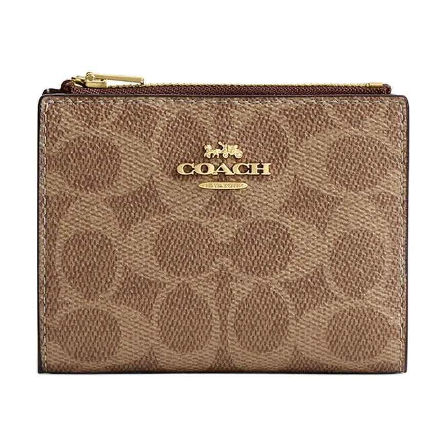 COACH Canvas Wallet Regular Unisex Tan