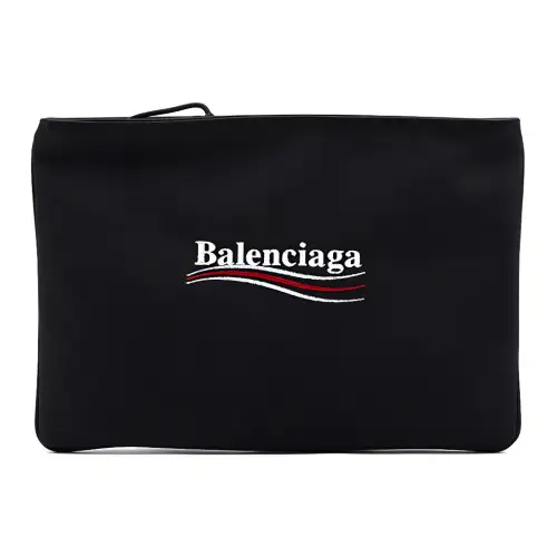Balenciaga Nylon Fabric Wallet Clutch Large Women's Black