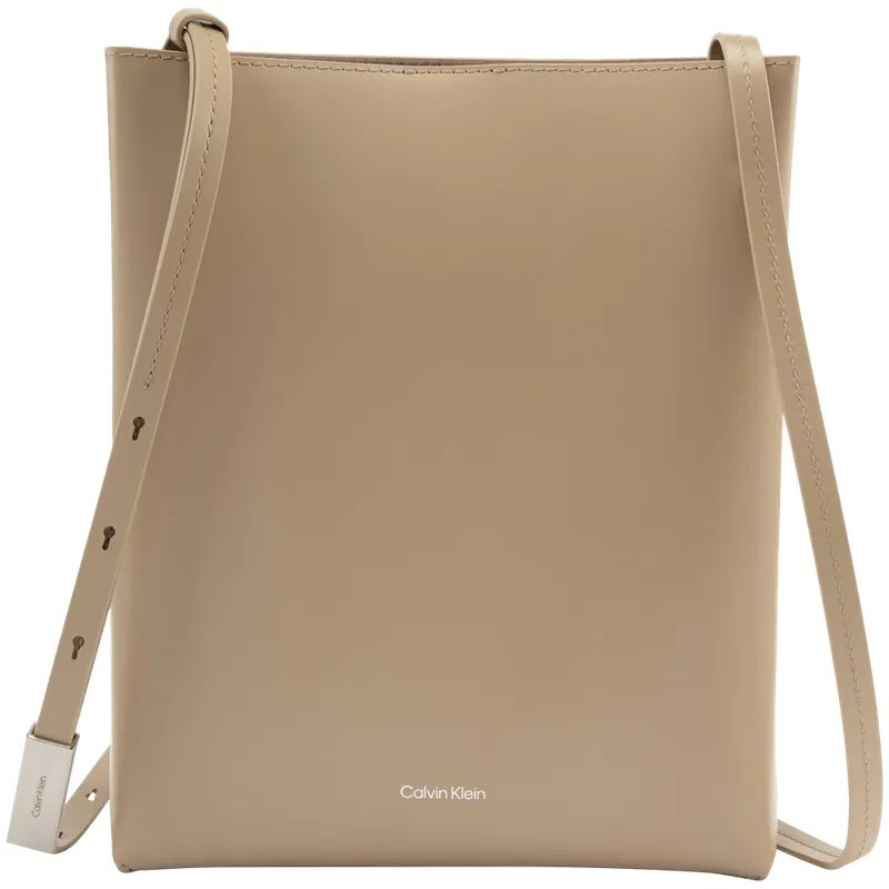 CALVIN KLEIN Cow Leather Crossbody Bags Medium Women's Khaki