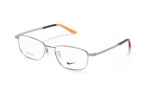 Nike Titanium Alloy Square Eyeglass Frames Unisex Silver