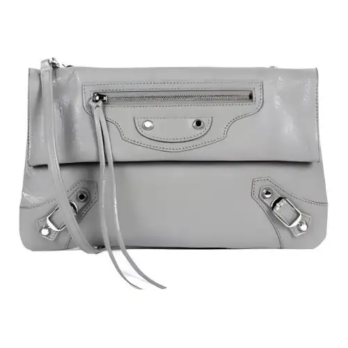 Balenciaga Genuine Leather Shoulder Bag Women's Gray