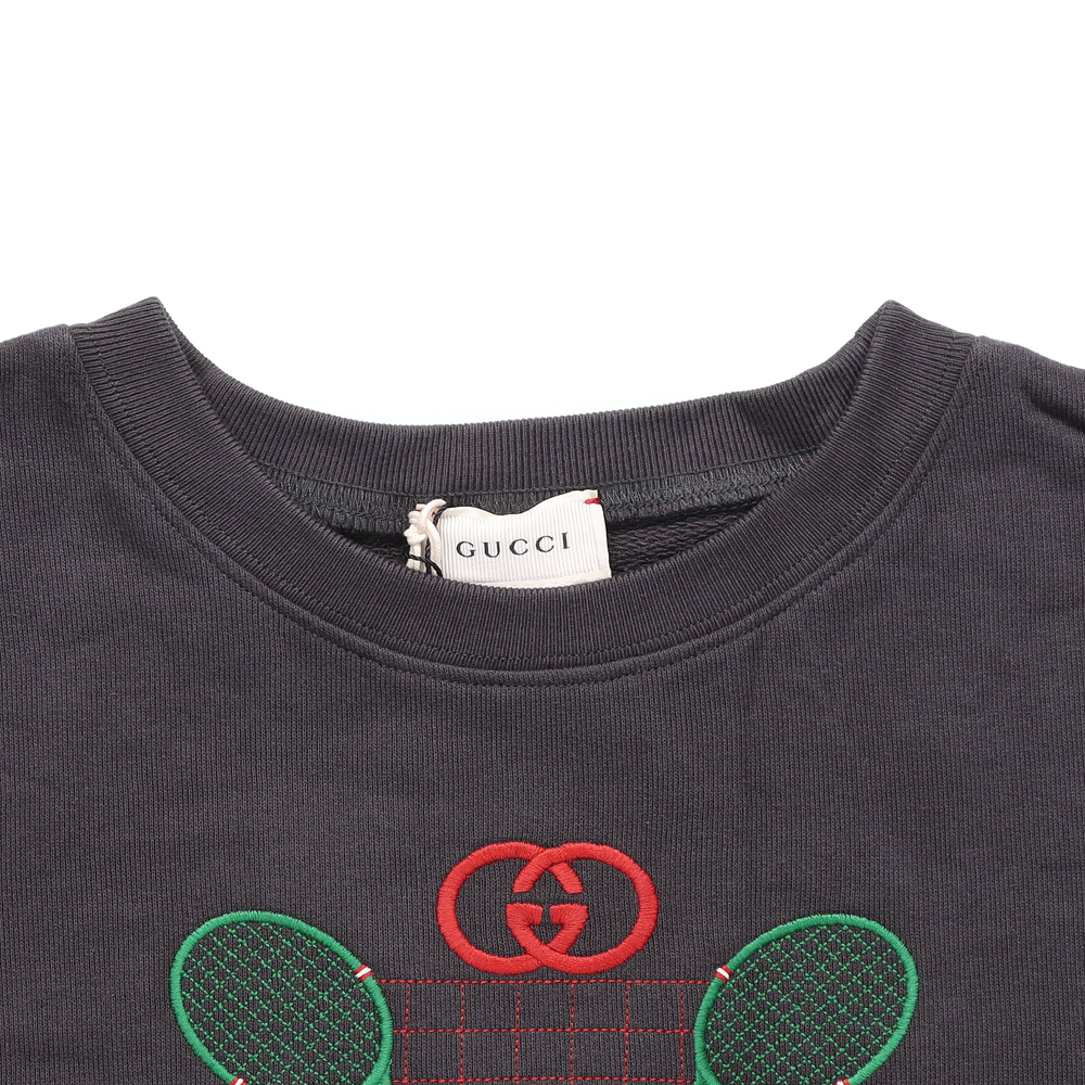 Мужской свитшот Gucci Logo (темно-серый) — фото 4