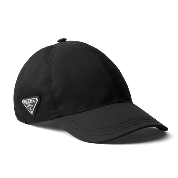 Мужская кепка Prada Geometric Logo (черная)