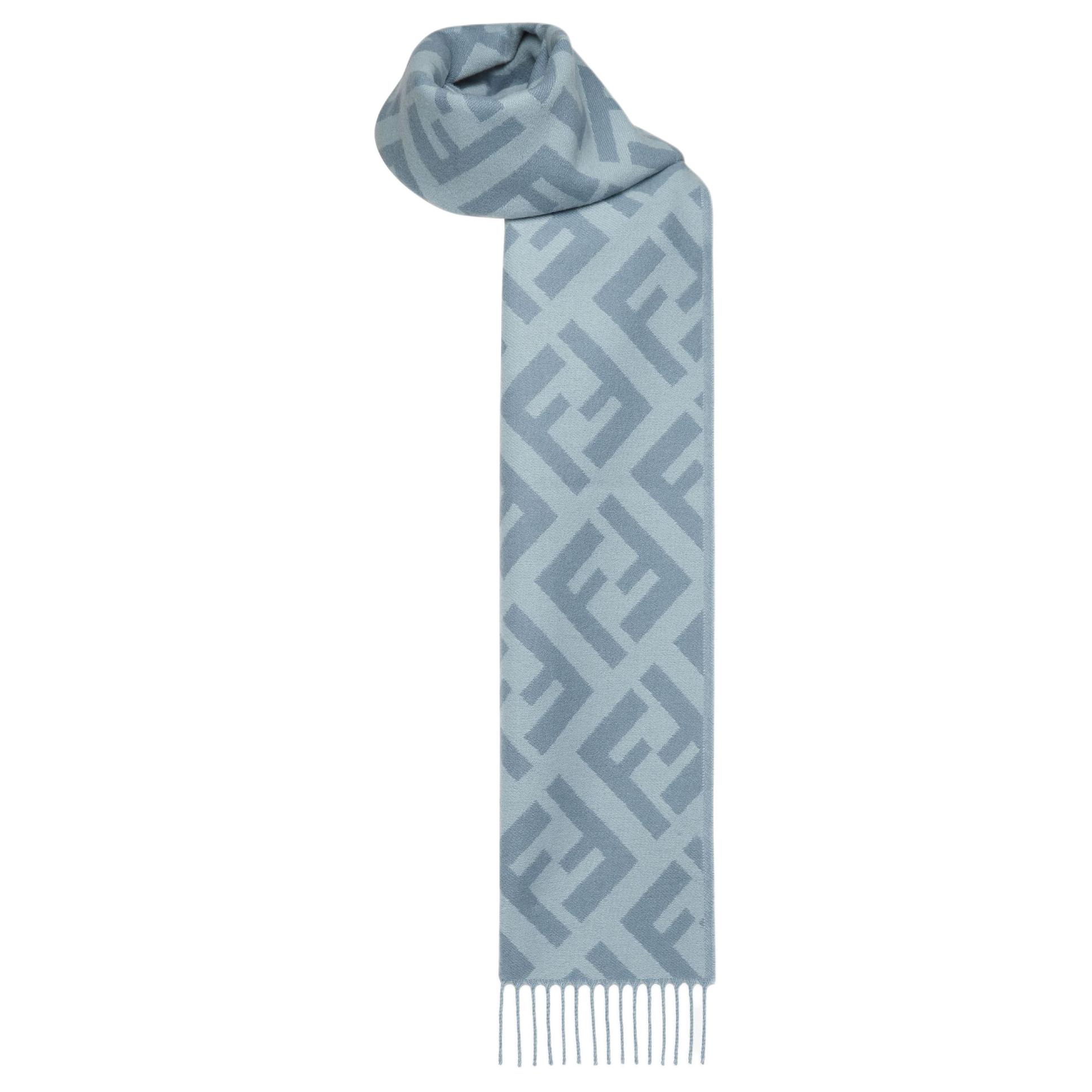 Женский шарф Fendi Cashmere (голубой)