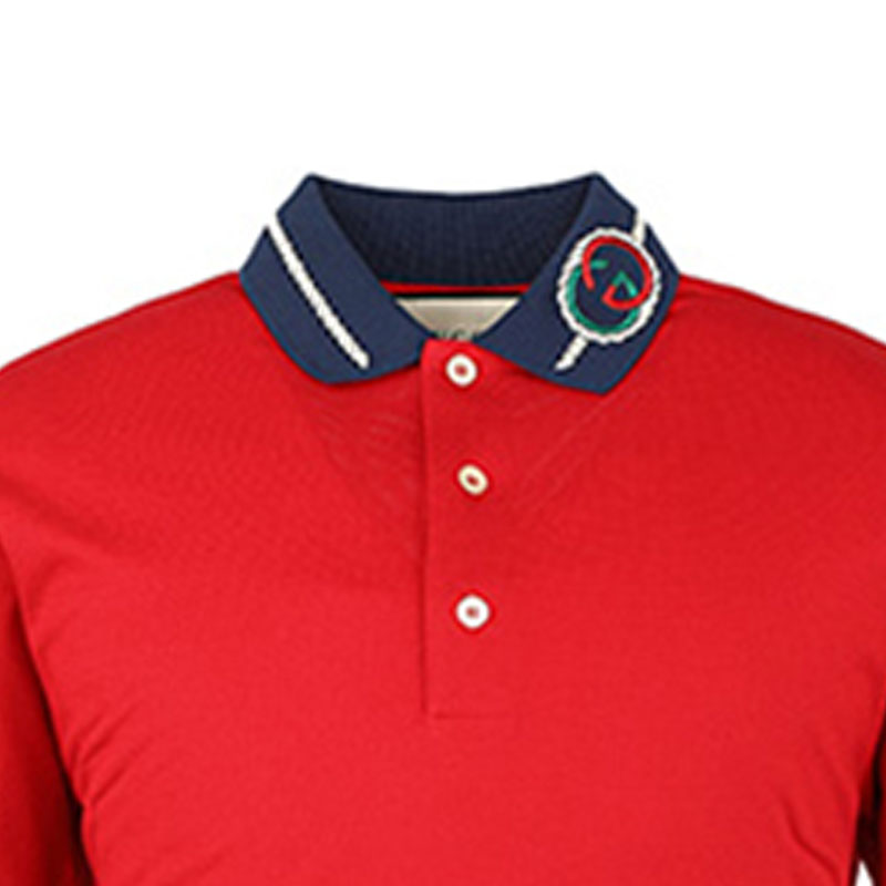 Мужская футболка Gucci LogoPolo (красный) — фото 5