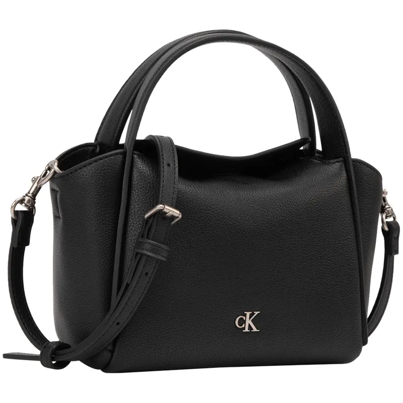 CALVIN KLEIN Blended Material Handbag Medium Women's Space Black