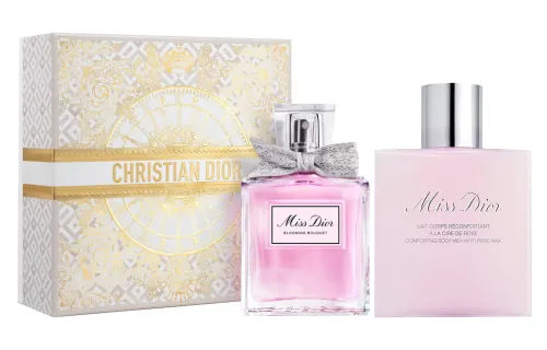 DIOR Perfume, body cream, golden set, floral lemon gift box contains rose, graduation party, white musk, 50 ml, 75 ml