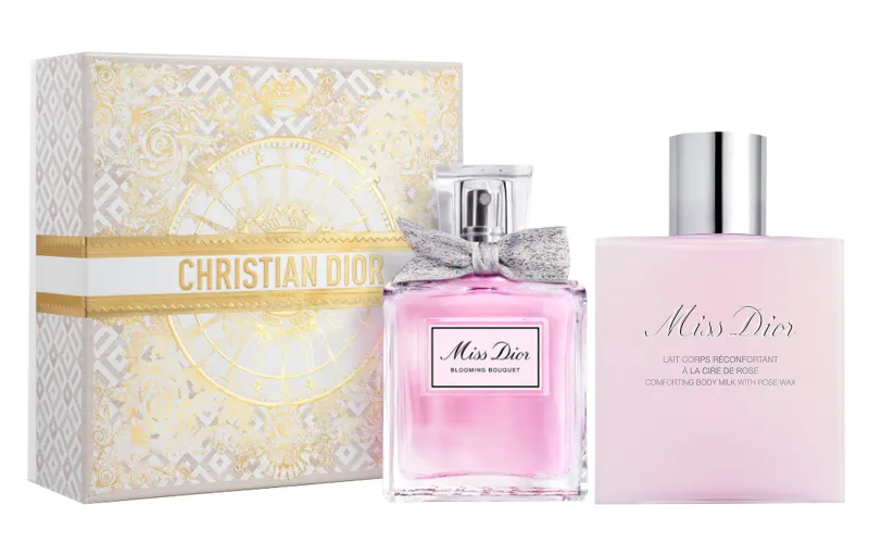 DIOR Perfume, body cream, golden set, floral lemon gift box contains rose, graduation party, white musk, 50 ml, 75 ml