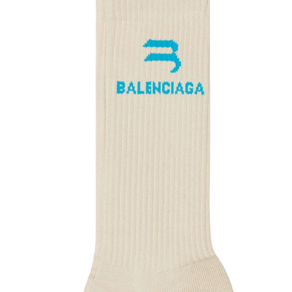 Balenciaga Sporty B Tennis Socks ‘Beige/Blue’