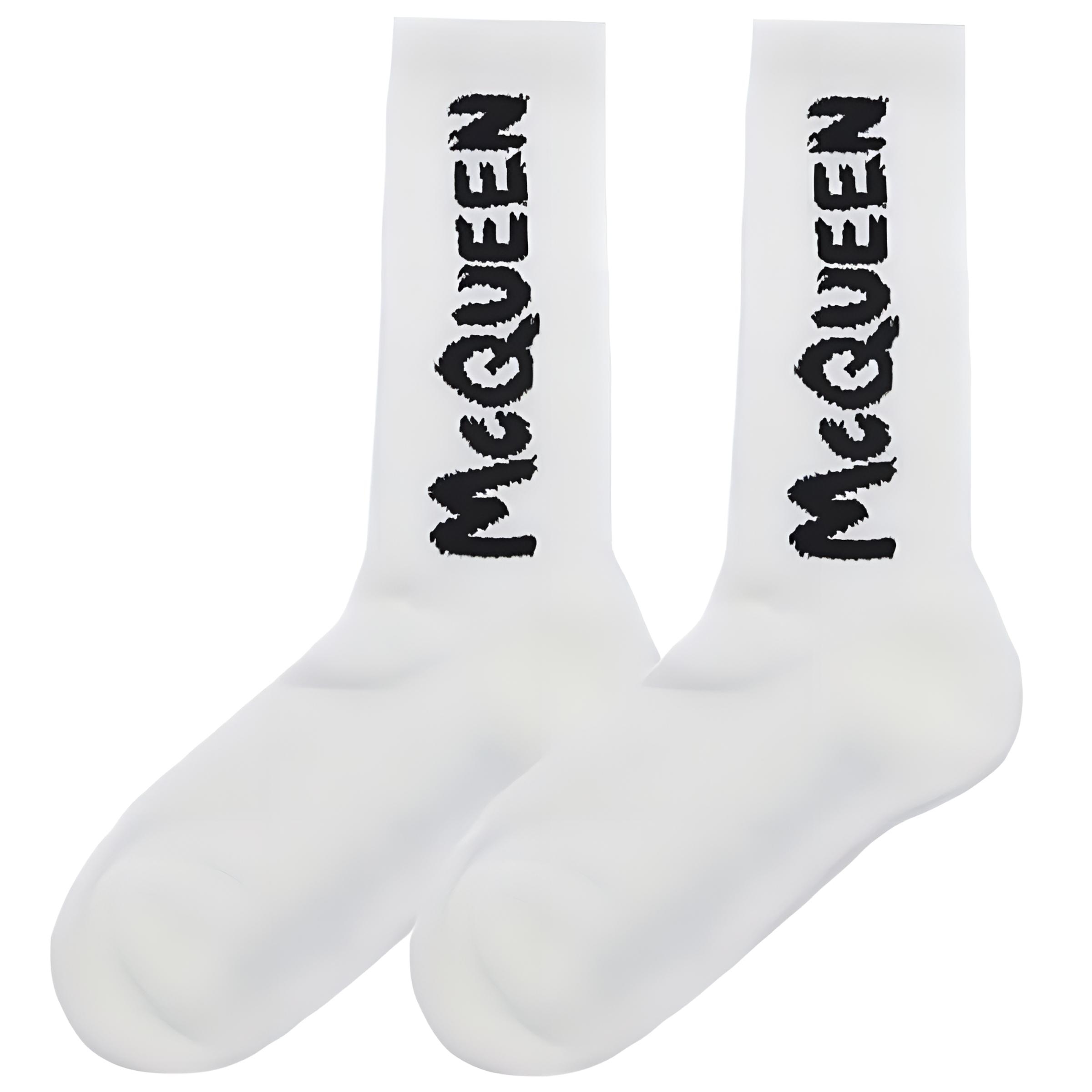 Alexander McQueen Graffiti Logo Intarsia Socks