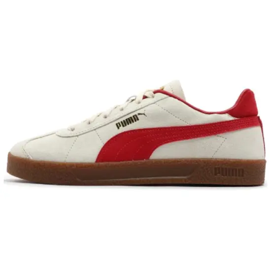 PUMA Club Skateboard Shoes Unisex Low-Top Snow White/Red/Gold