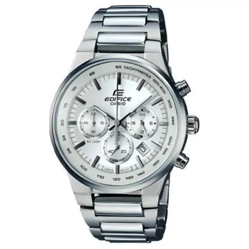 CASIO EDIFICE Quartz Movement Stainless Steel Strap Watch Men's Watches White Dial