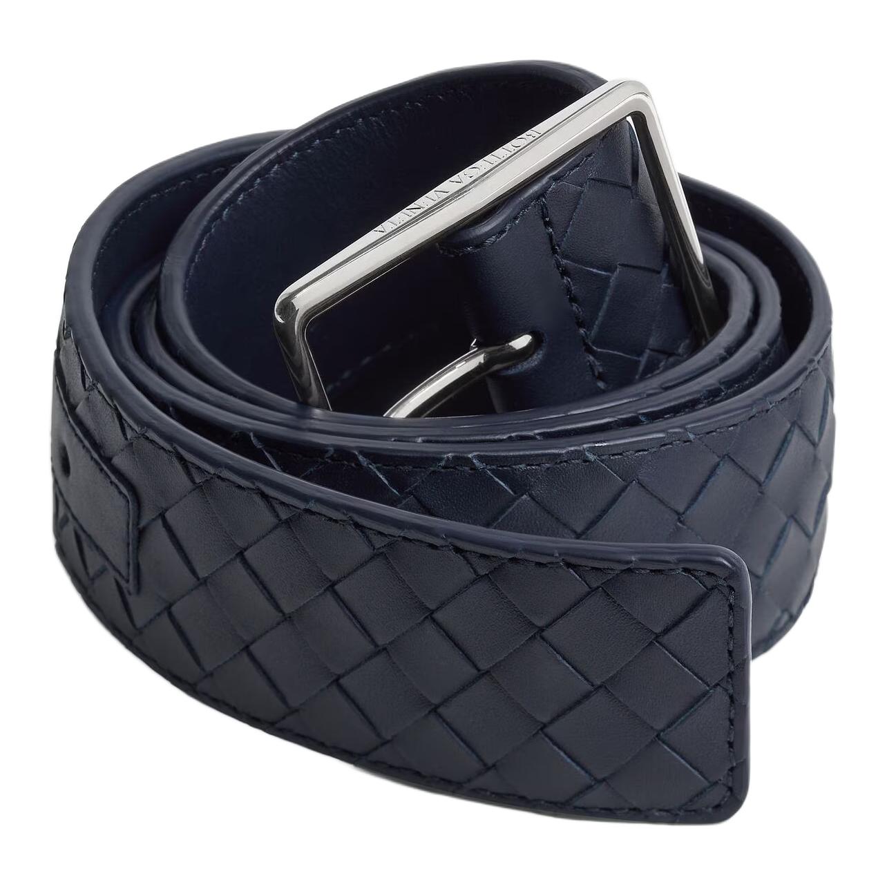 Мужской ремень Bottega Veneta (темно-синий)