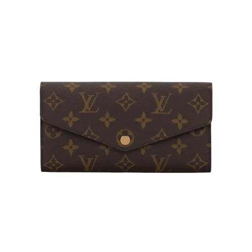LOUIS VUITTON Sarah Canvas With Leather Wallet Women's Blue & Brown