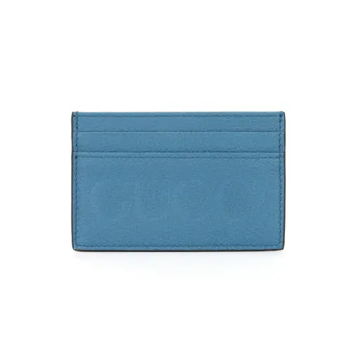 GUCCI Leather Card Holder Men's Dark Blue